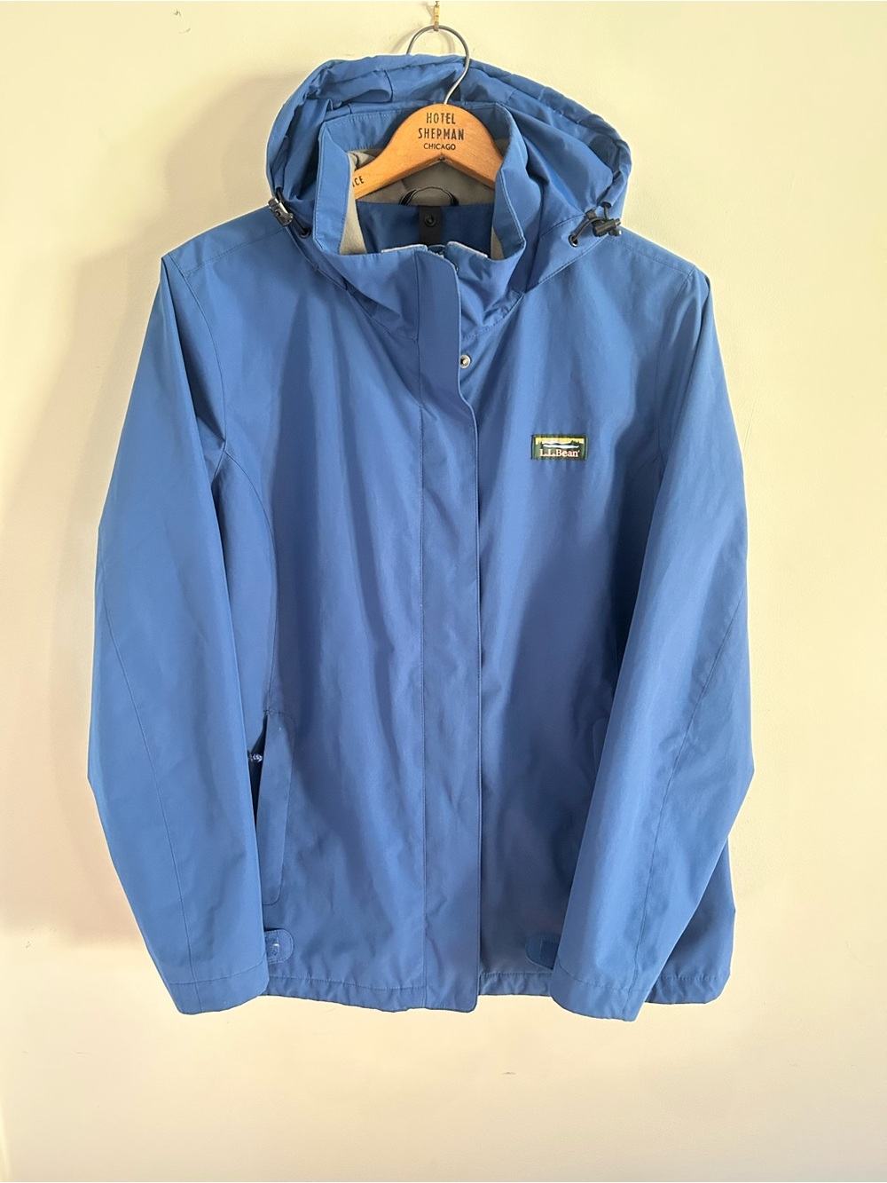 L.L. Bean Womens XL Regular Blue Weather Challenger Rain Jacket Outer Shell